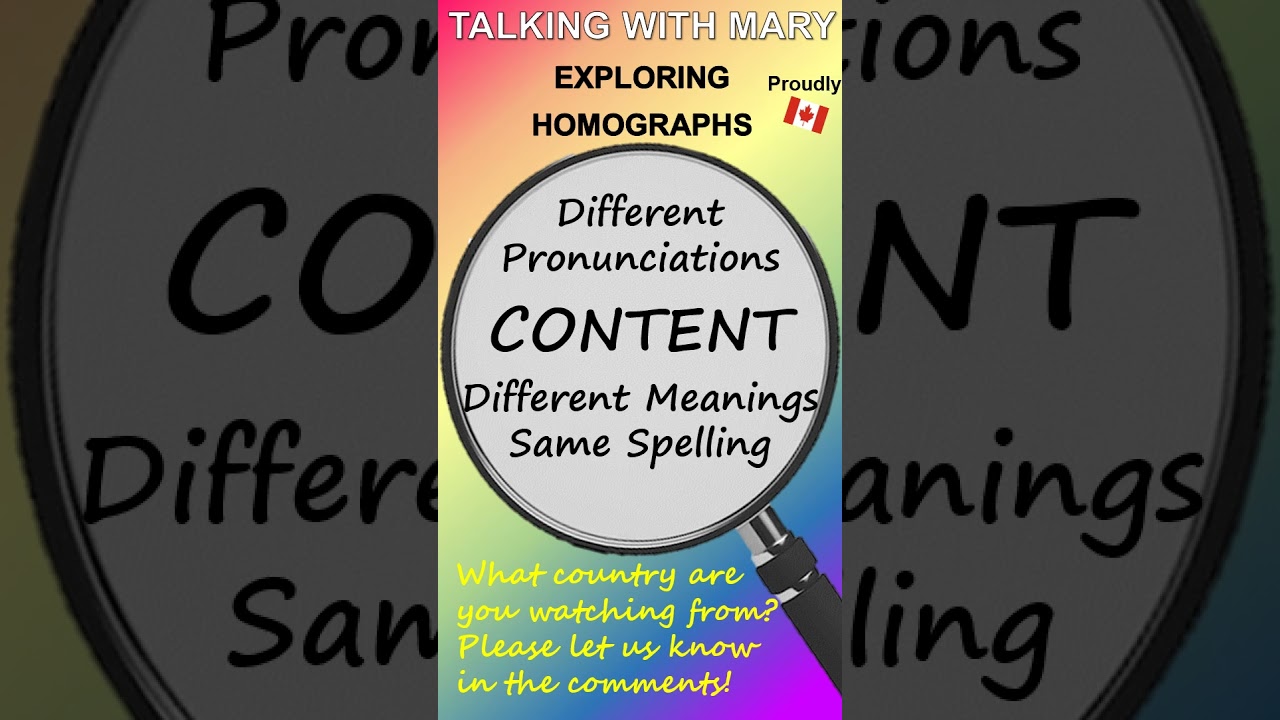 Talking with Mary about Homonyms CONTENT #englishlinguistics #englishlearningvideos #nativeenglish