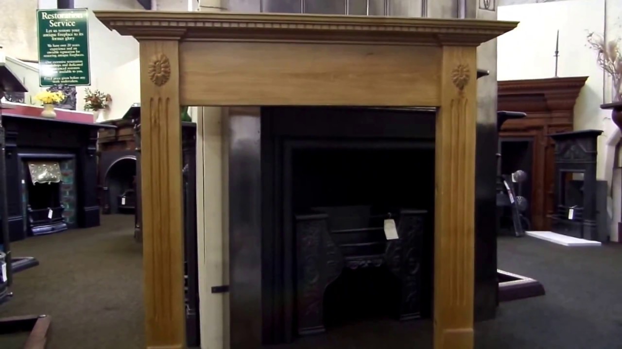 Britain`s Heritage RPS 32   Floret Large Pine Mantel Fireplace Surround
