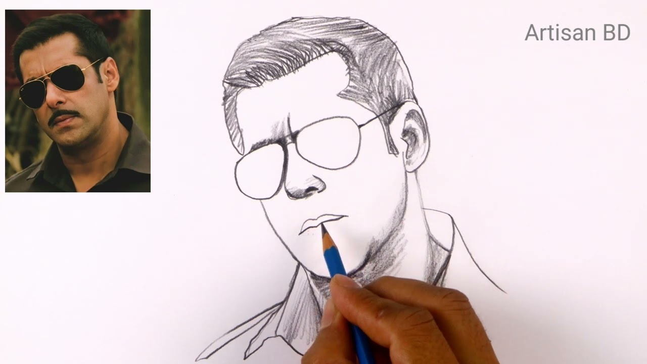 How to Draw Realistic Face Salman Khan Step by Step drawing for beginners 