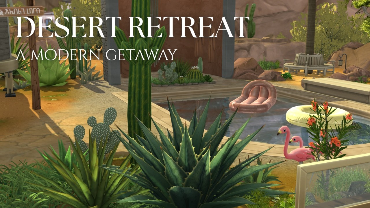 Relax with me building a modern retreat in the desert | Sims 4