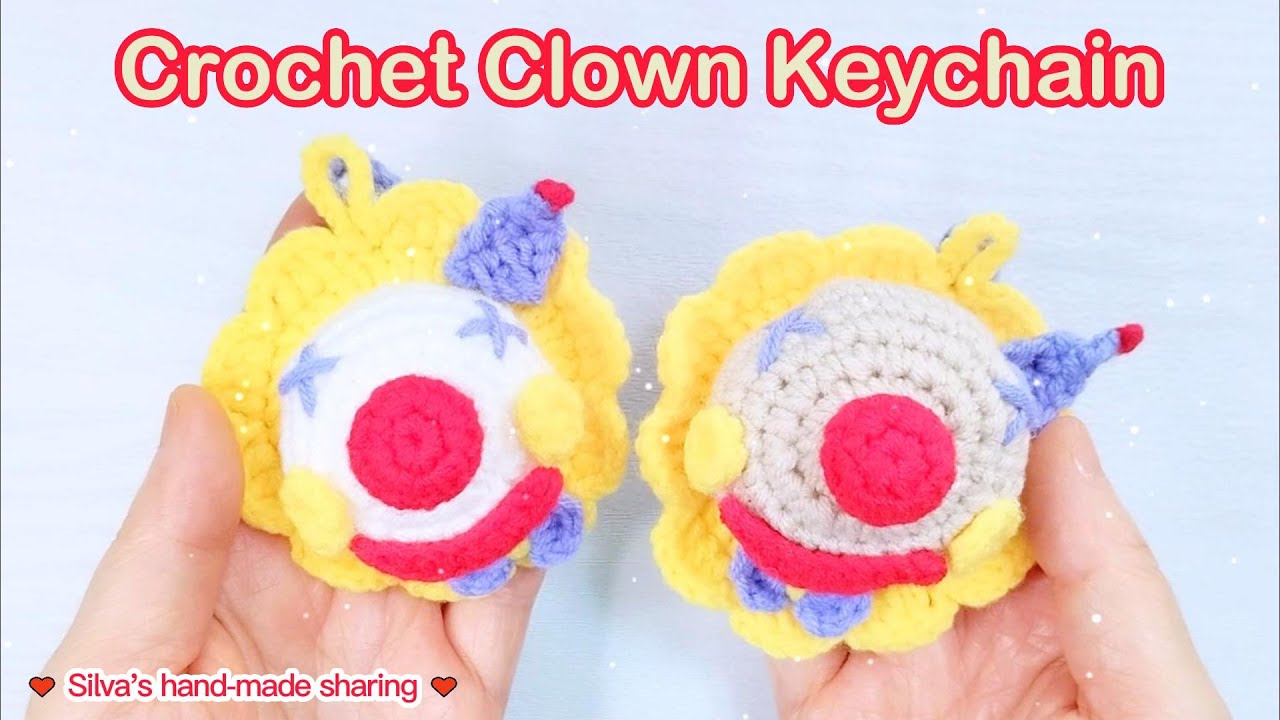 GORGEOUS! Crochet Clown Keychain - Sell and give as a gift 🧶