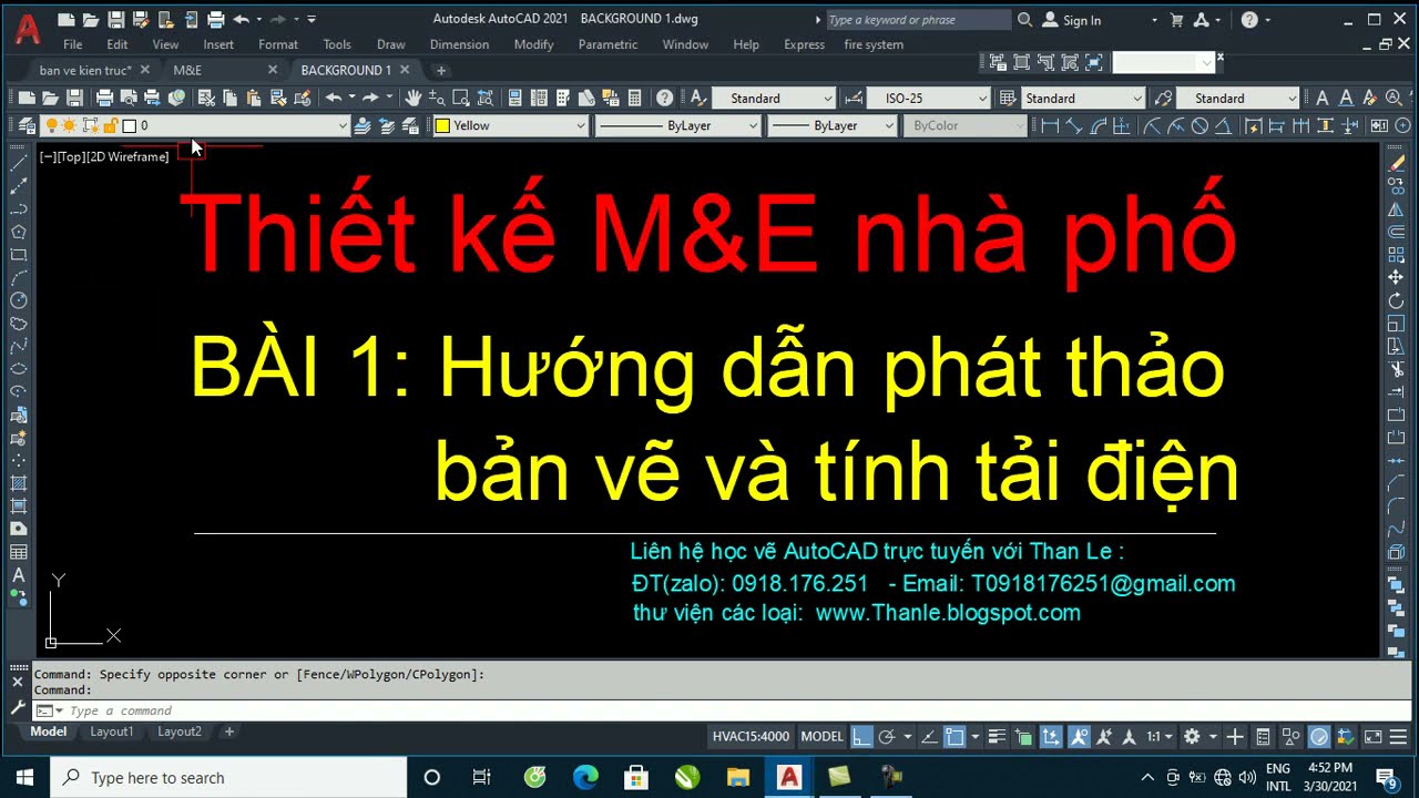 Thiết kế M&E nhà phố - Bài 1: Phát thảo bản vẽ và tính tải nguồn điện