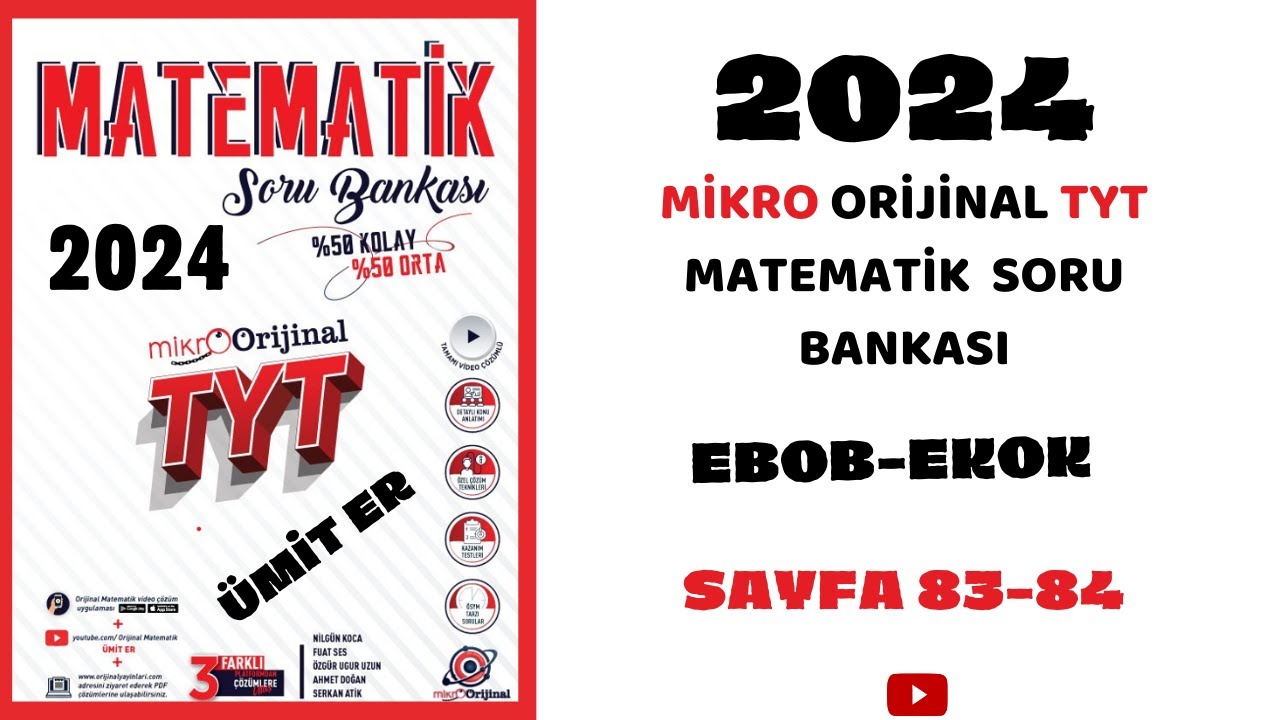 MİKRO TYT SORU BANKASI  | EBOB-EKOK | Syf 83-84 |@umiter55  #yks2024 #kamp
