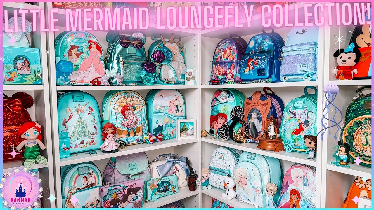 My Disney The Little Mermaid Loungefly Mini Backpack Collection Disney Princess Villain Haul Vlog