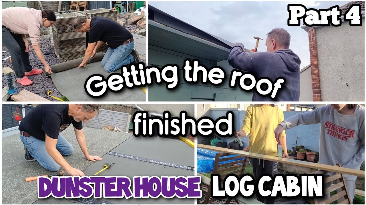 Garden room Part 4 ● Dunster House Terminator log cabin ● Getting the roof finished ● UK family