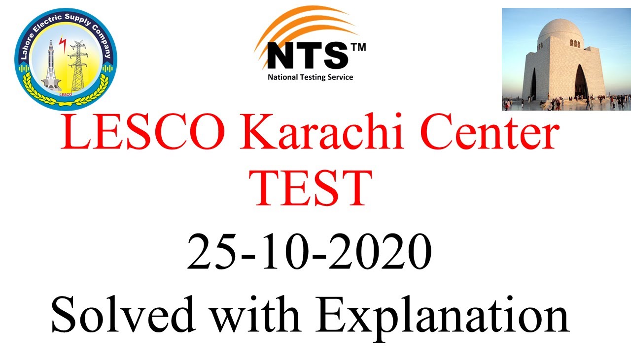 LESCO (Junior Engineer) TEST Solved With Explanation 25-10-2020 | lesco paper solved- nts lesco test