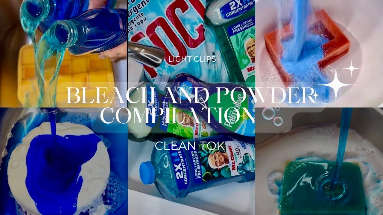 BLEACH AND POWDER COMP 🫧🤍 | Satisfying Sponge Squeezes, Powder Bombs & Soap Mixes | Light Clips