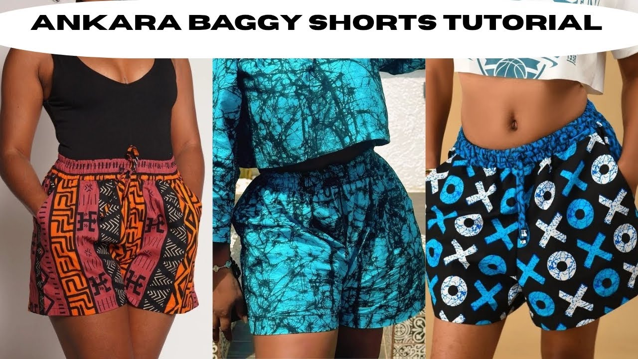 How to Cut and Sew Ankara Jumbo Shorts |Pants with Wide Elastic Waistband | Full Detailed Tutorial