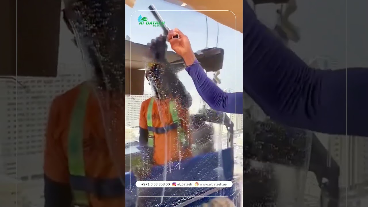 High Building Window Cleaning. #albataeh  #buildingcleaning #belresheed