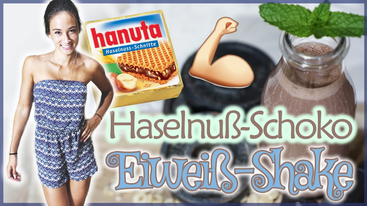 Eiweißshake ohne Proteinpulver - Protein Shake mit Hanuta - Geschmack - gesundes Frühstück / Snack