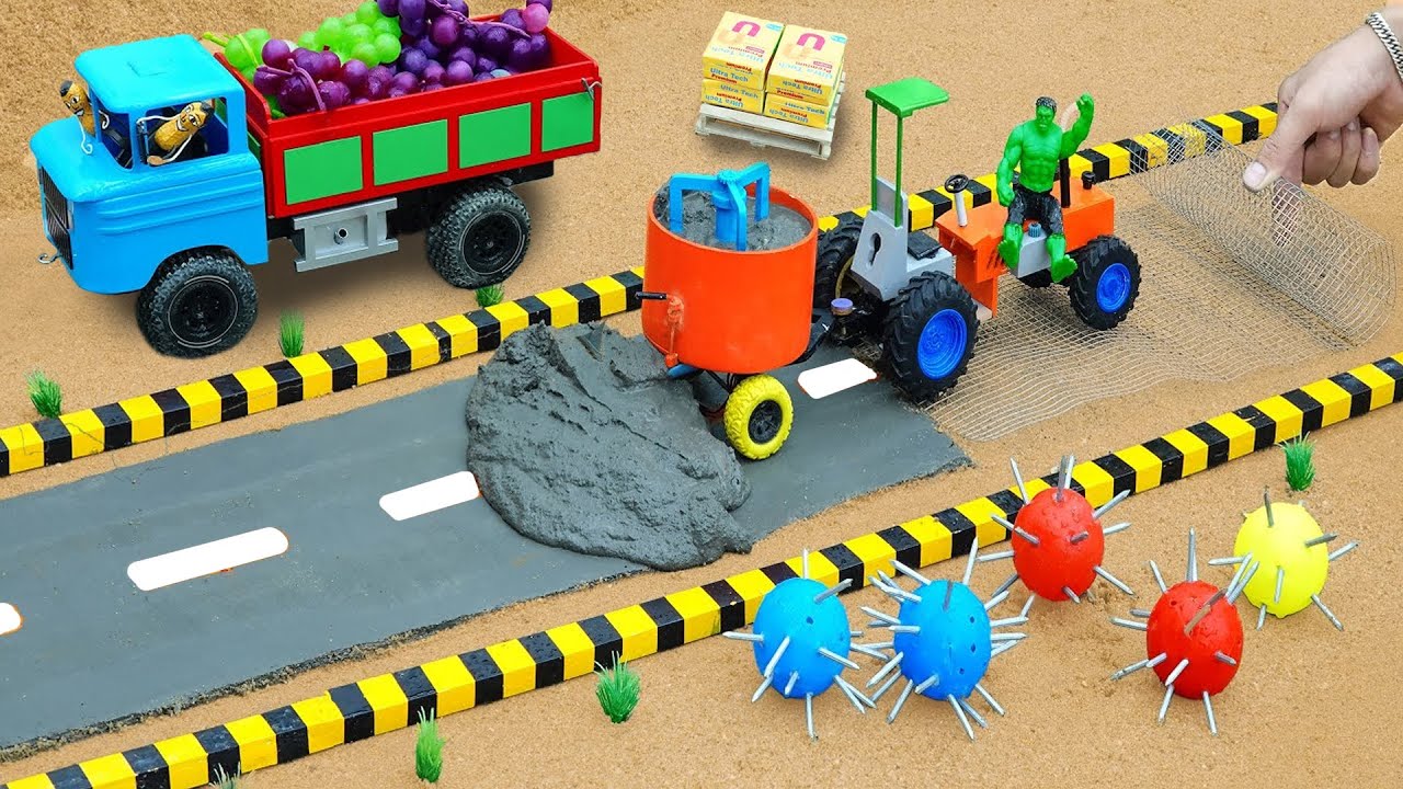 diy modern concrete mixer builds & repairs village roads | diy tractor | @YoYoCreator99