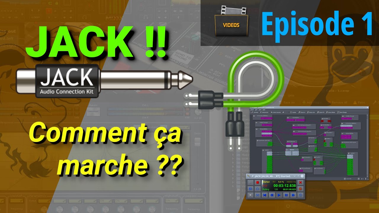 Jack - EP.1 | pour les débutants | Jack Audio Connection Kit | Linux | Alsa | Qtractor | VST | Câble