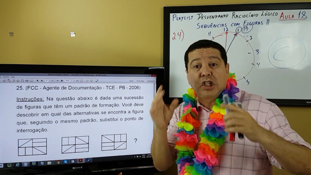 Curso de Raciocínio Lógico - Aula 18  -  SEQUÊNCIAS COM FIGURAS III