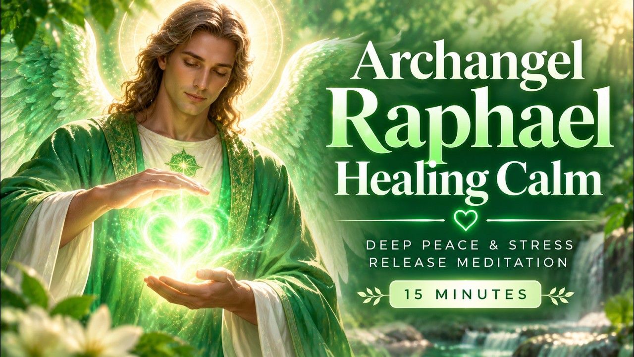 Archangel Raphael Healing Calm 💚 Deep Peace & Stress Release Meditation (15 Min) | Lisa Beachy