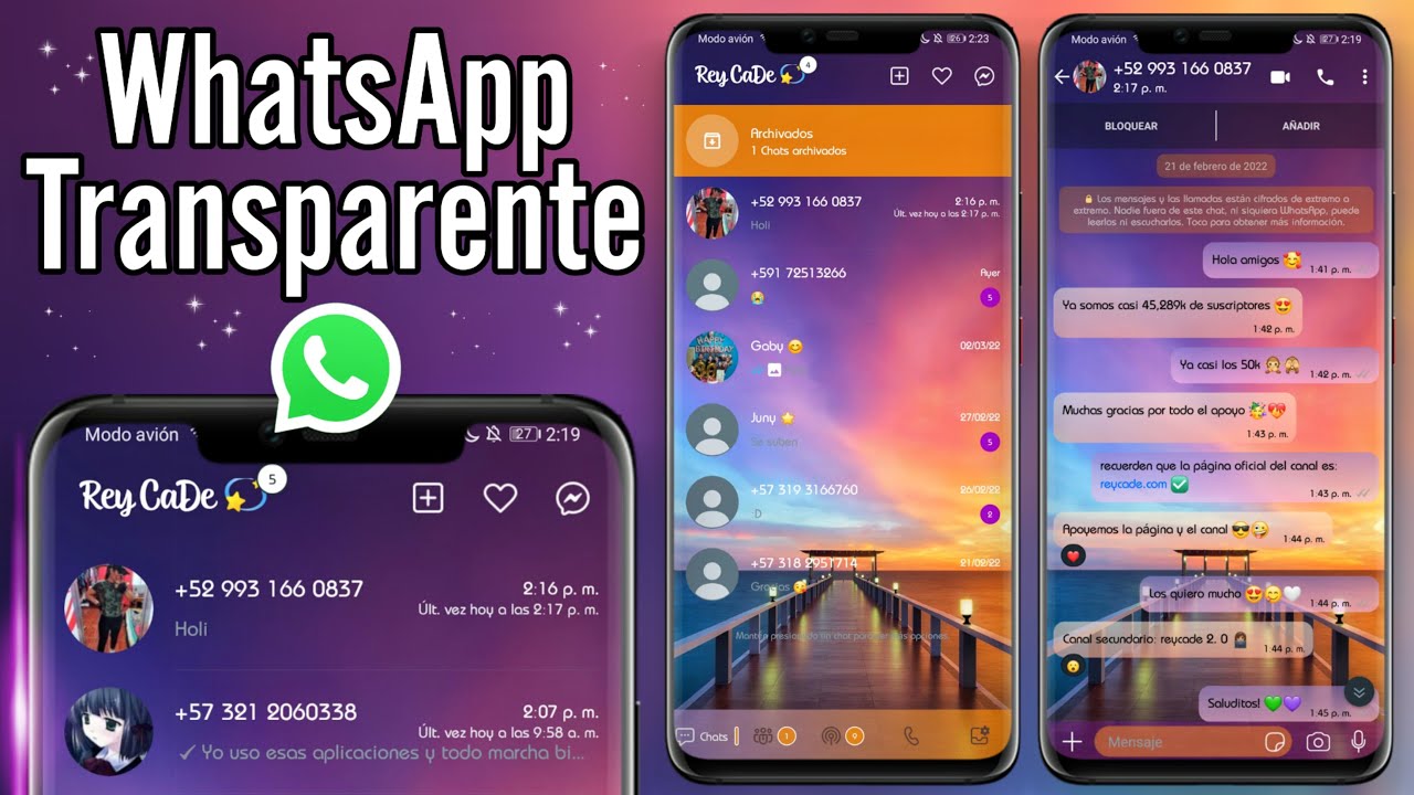 WhatsApp TRANSPARENTE &Uacute;ltima Versi&oacute;n 2022 [ WhatsApp De Lujo ] 😍