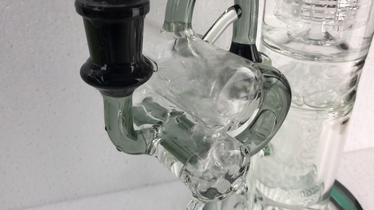 Recycler double perc  ash catcher for water pipe bong  45 90 degrees from GZsmoke