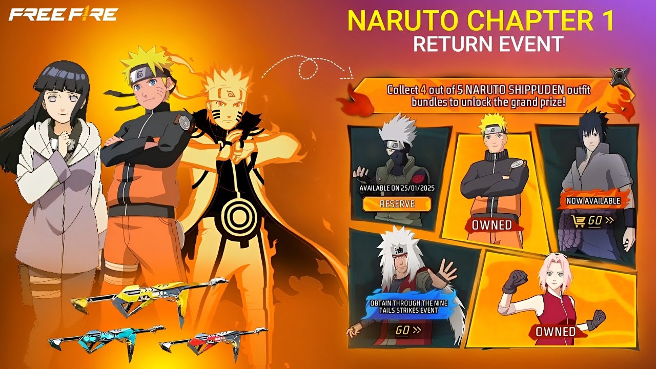 Poker MP40 Return 💥Naruto Return Event🤯🥳| Free Fire New Event l Ff New Even