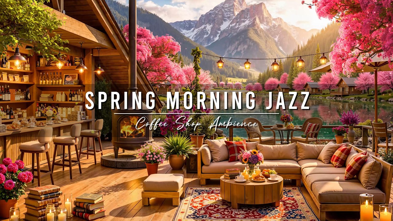 Spring Morning Jazz 🌸 Cozy Coffee Shop Ambience with Relaxing Jazz Instrumental Music for Studying