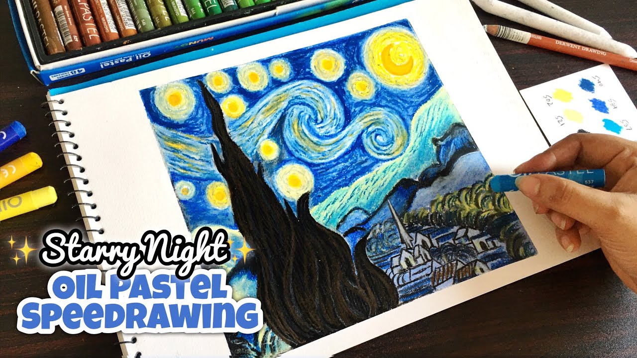 Easy Oil Pastel Painting for beginners | STARRY NIGHT | Oil Pastel Drawing