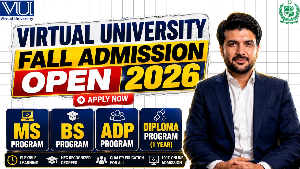 VU Fall Admissions 2026 Open | MS, BS, BS 5th Semester & ADP Programs | Apply Process | Fee Detail