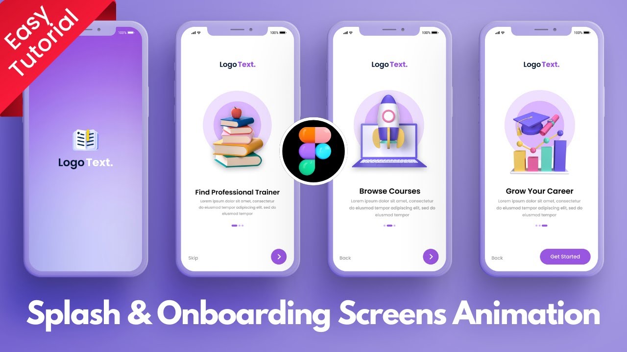 Splash & onboarding screens animation in figma | Easy Tutorial #figma #viral #animation #figmadesign