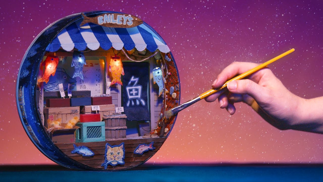 Проектирование миниатюрного рыбного рынка студии Ghibli в форме для печенья