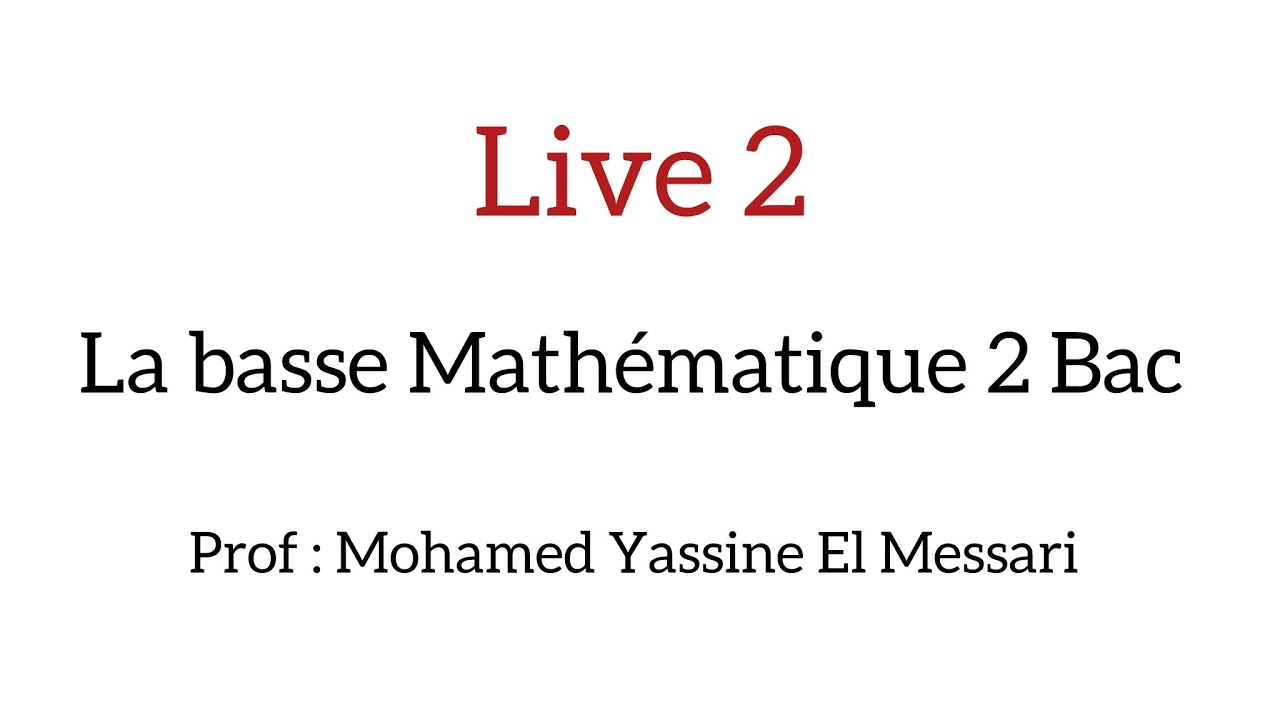 Live 2 : La basse Mathématique 