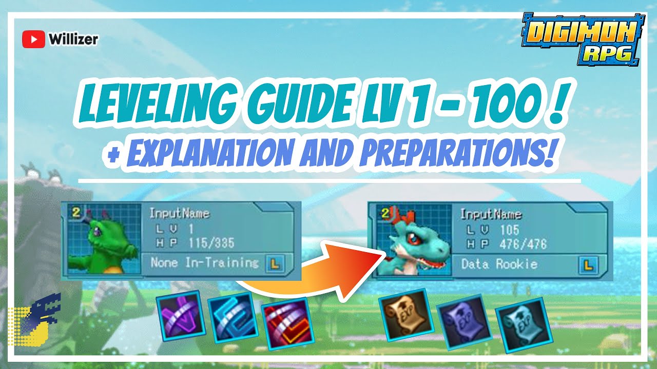 Digimon RPG - Leveling Guide for : Lv 1-100 !