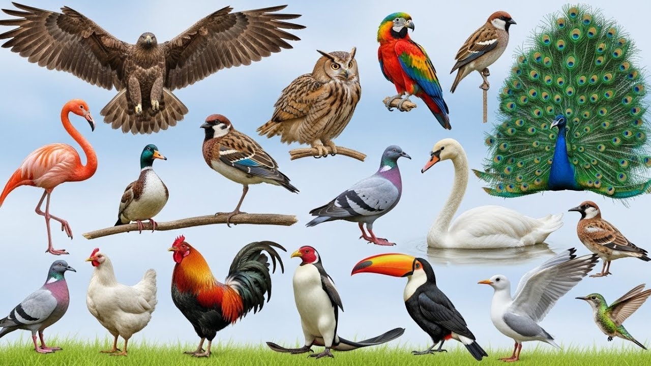 Bird Names for Kids | Learn 50 Bird Names in English Parrot, Eagle, Owl & More #birdnames