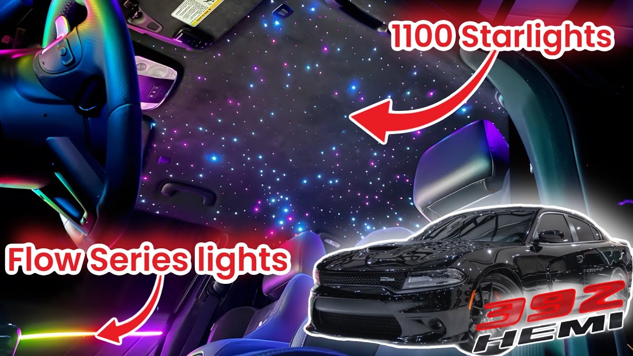 HOW TO INSTALL FIBER OBITC STARLIGHTS & AMBIENT LIGHTS ONTO A 392 DODGE CHARGER!!!