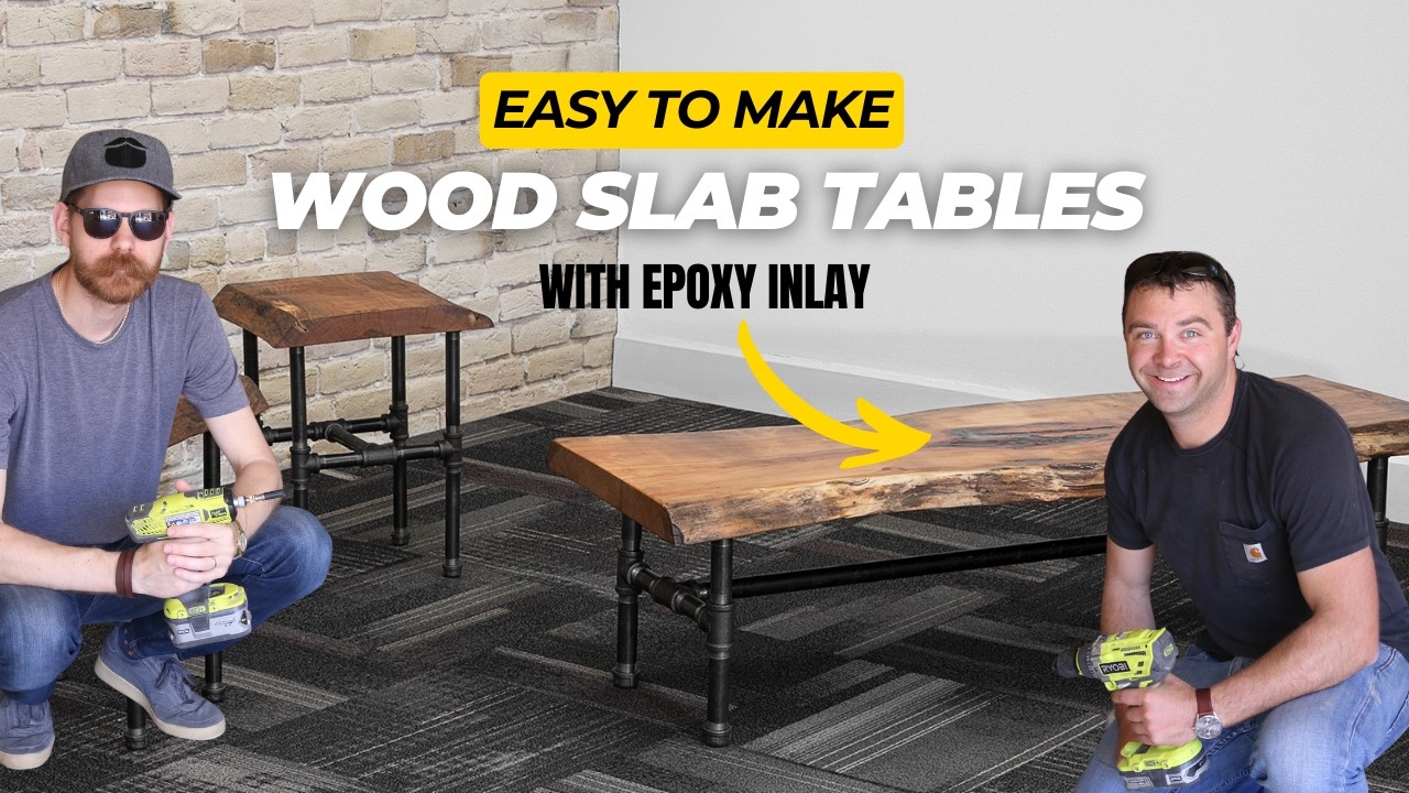 How to Make a Live Edge Wood Slab Coffee Table with Epoxy Inlay