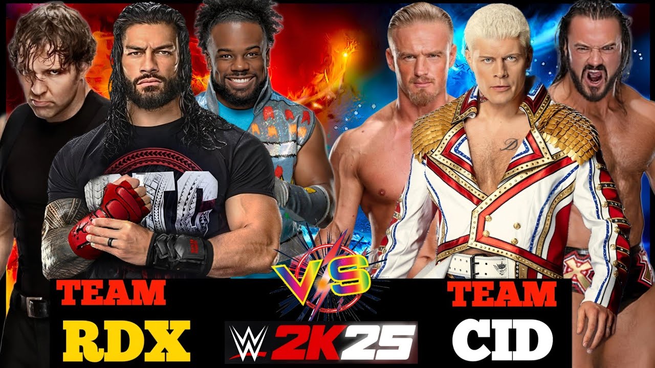 WWE 2K25-TEAM RDX(OTC ROMAN REIGNS) VS TEAM CID(CODY RHODES)MATCH...