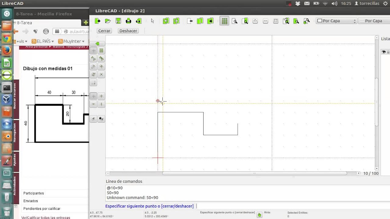 Dibujo con medidas 01. LibreCad