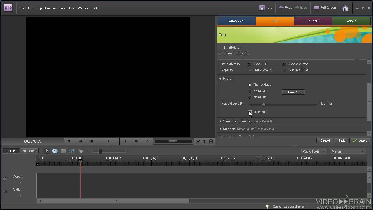 Premiere Elements 8: Creating an InstantMovie from the Media Panel