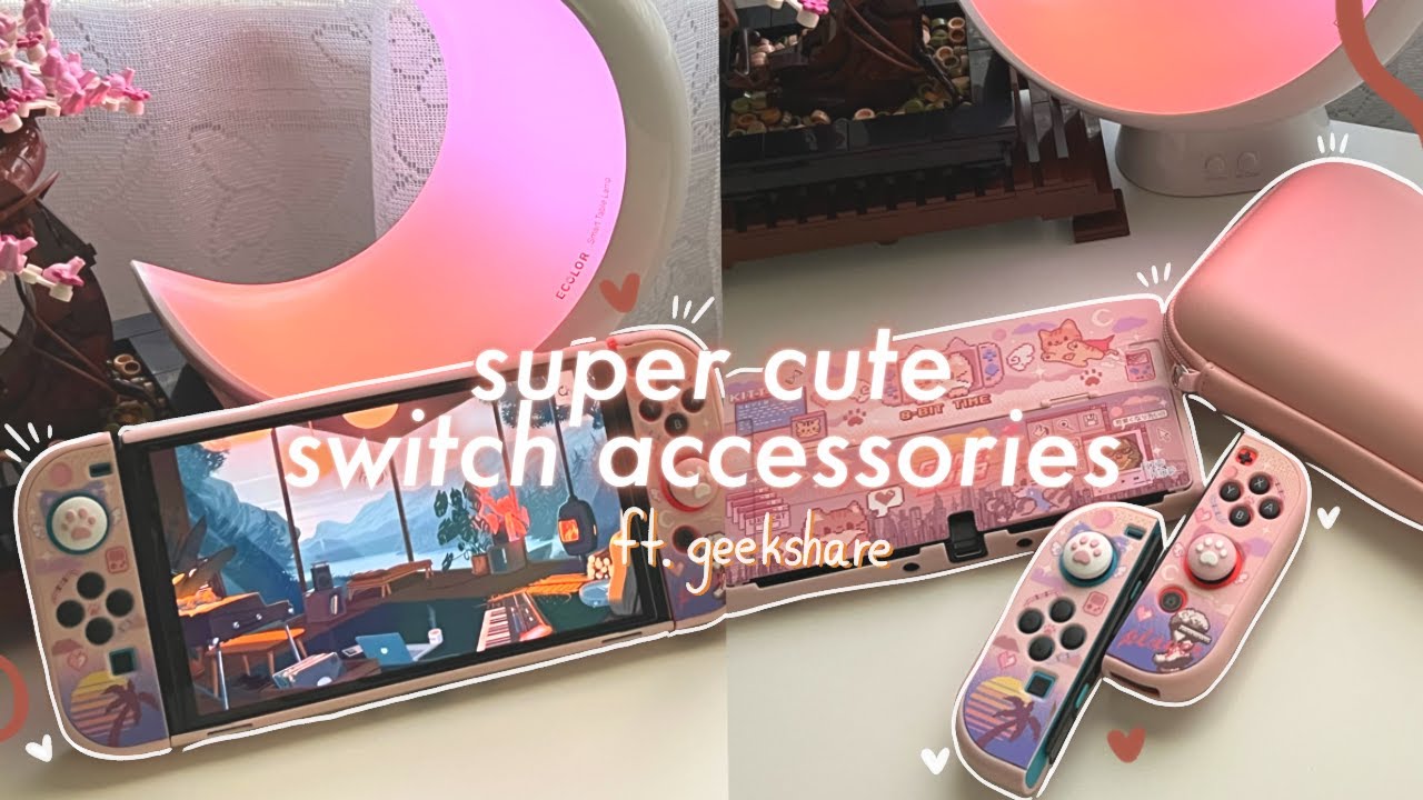 aesthetic nintendo switch accessories unboxing (cuteness overload) ft. geekshare + OLED switch