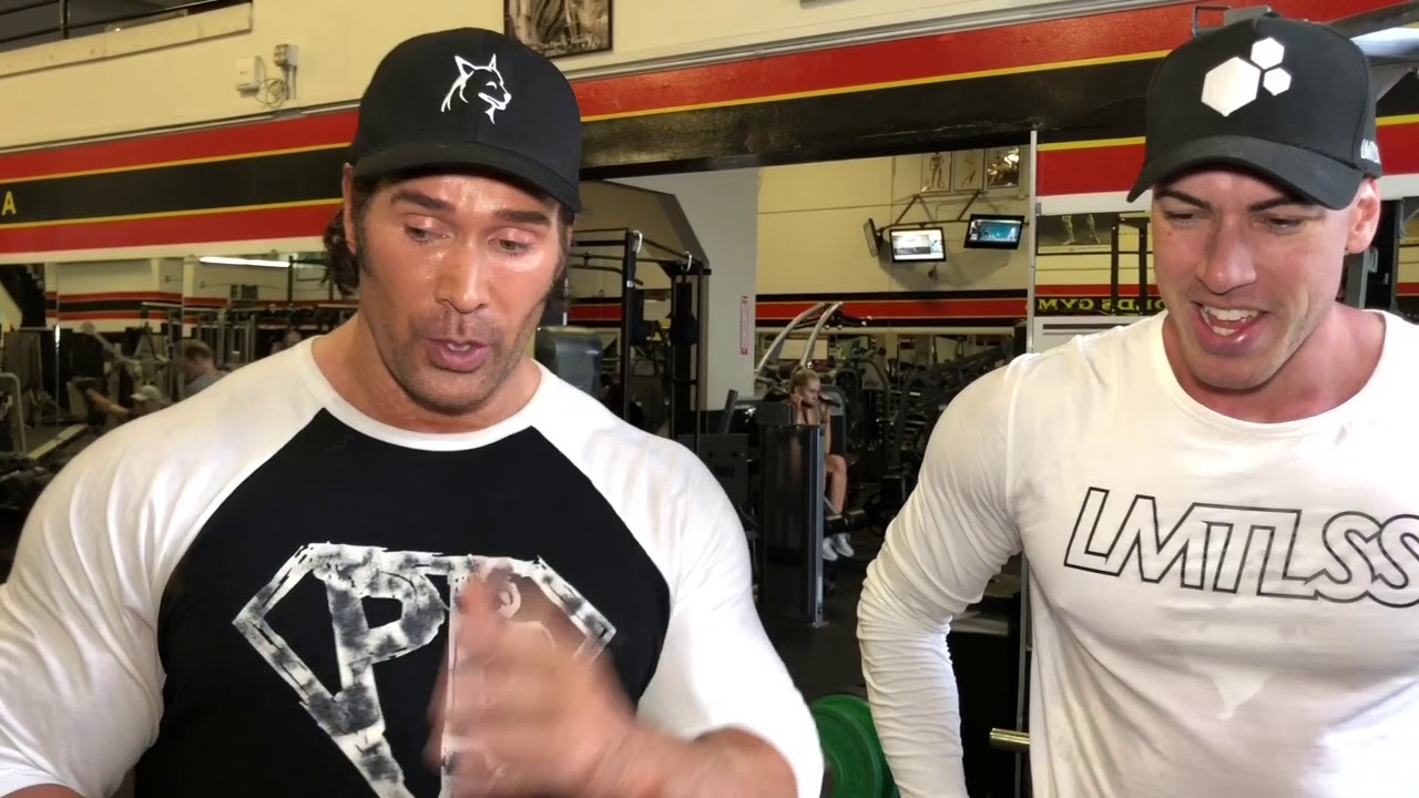 Mike Titan O'Hearn killing legs with Chris William at Gold's gym Venice  Part 1