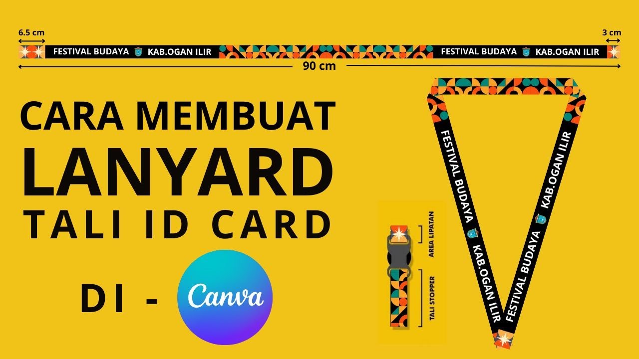 MEMBUAT DESIGN LANYARD - TALI ID YANG MENARIK DAN KEREN DI CANVA 👨🏻‍💻  TINGGAL BAWA KE PERCETAKAN