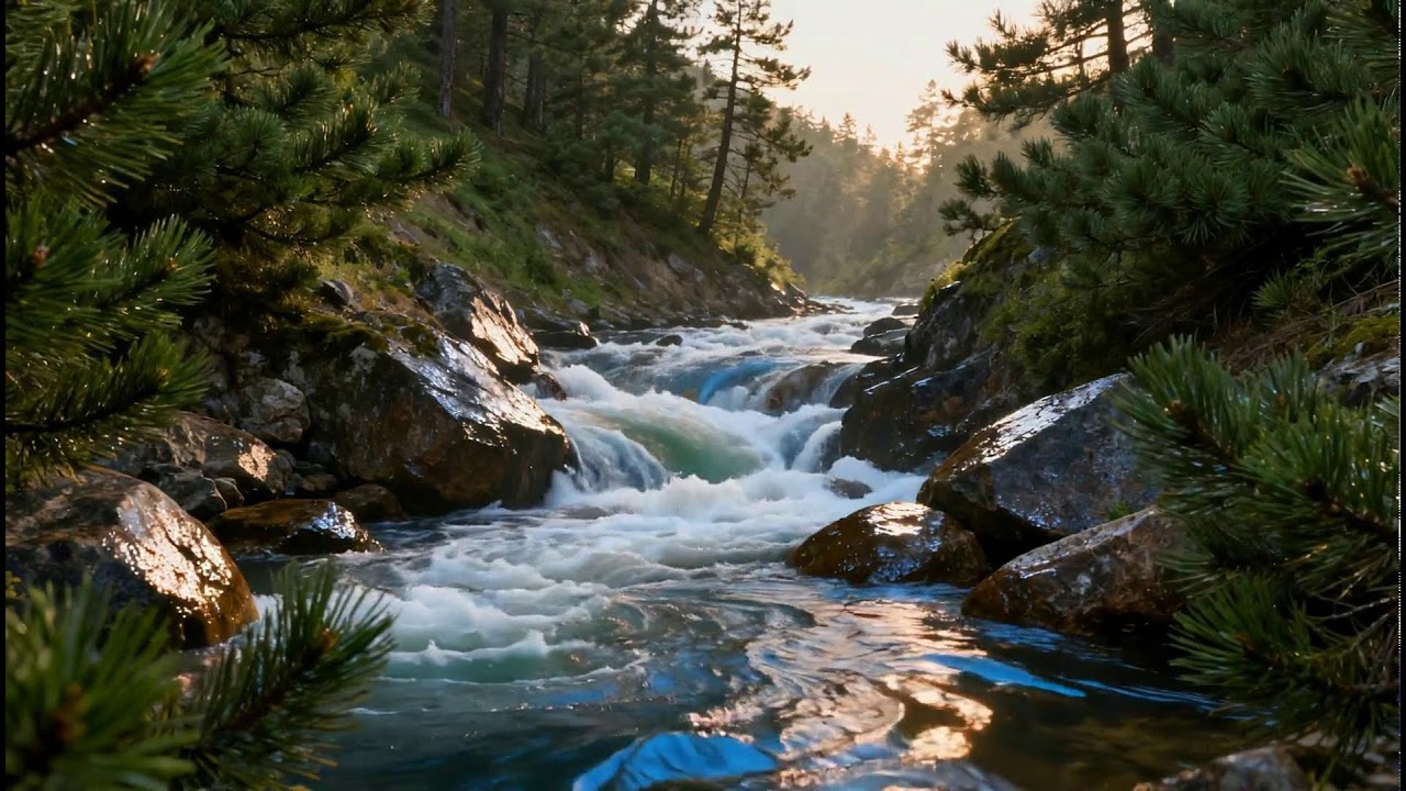 LIVE: Mountain River Serenity | Relaxing Nature Sounds | White Noise Room 4K