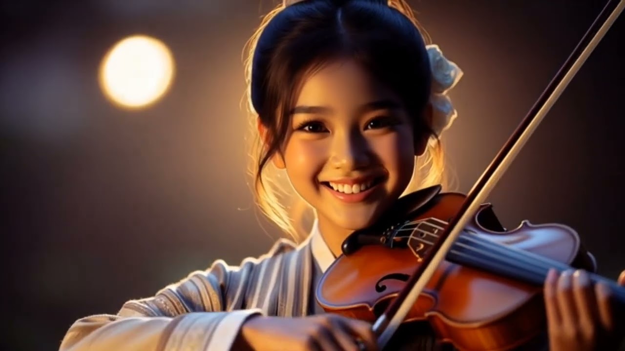 A Beautiful Violin Performance Beneath the Moonlight River