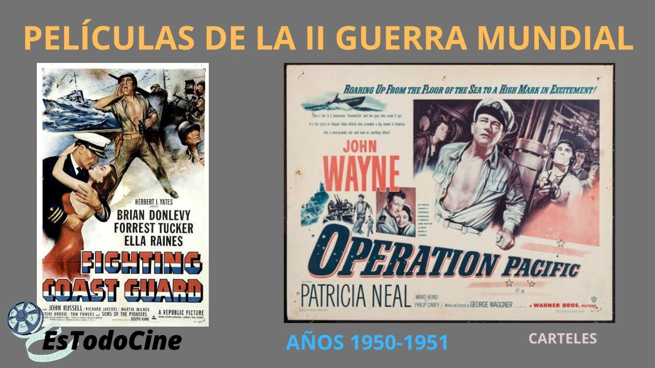 Películas de la II GUERRA MUNDIAL. Años 1950-1951. Carteles. Posters.