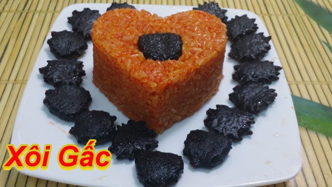 Xôi - Cách nấu xôi gấc bằng nồi cơm điện rất đơn giản mà cực ngon.