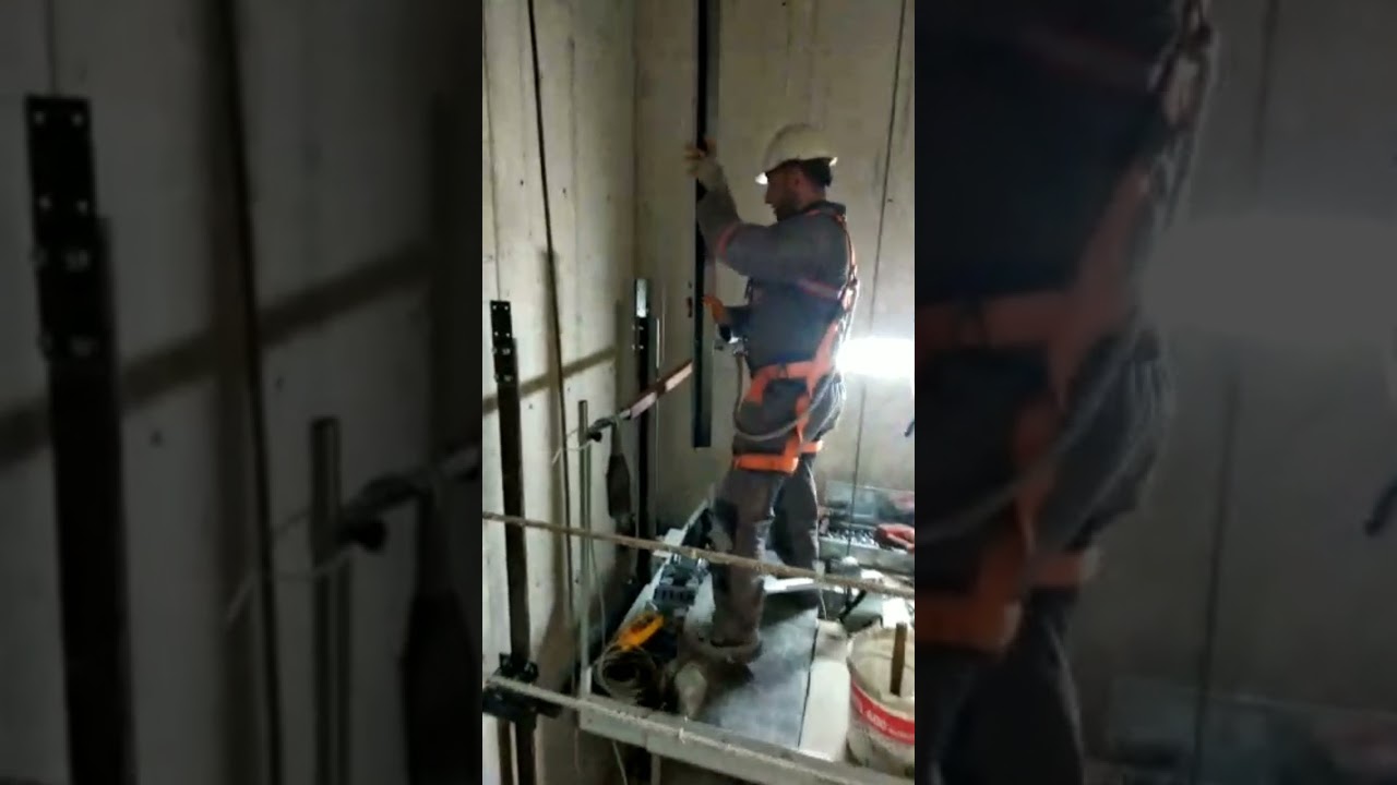 Asansör montaj vinci ile ray koymak