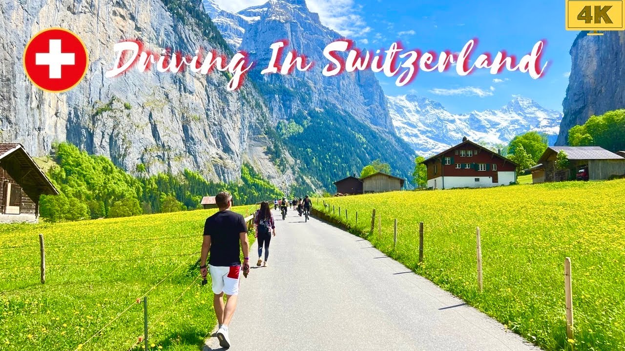🇨🇭Driving In Switzerland 4K ! Wilderswil to Lauterbrunnen Valley road trip ! Swiss View