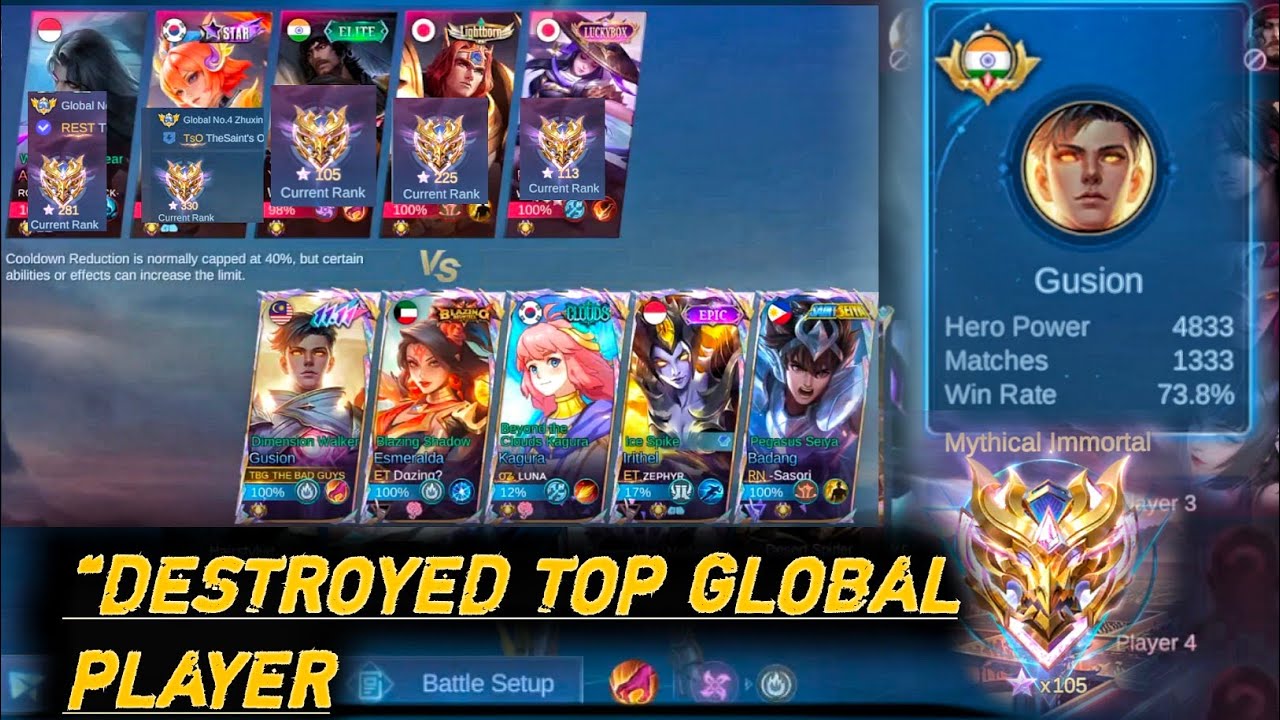 &ldquo;Destroyed Top Global player in immortal high ranked match.#mlbb &rdquo;