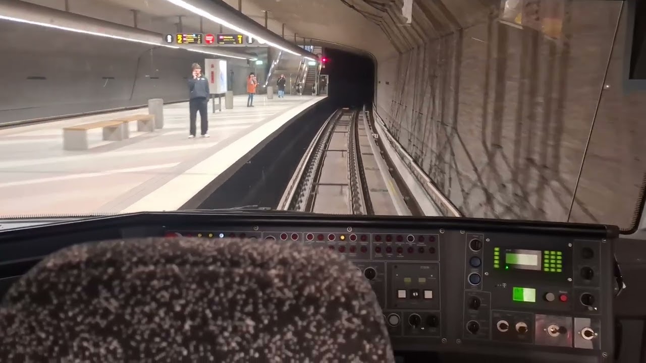 Führerstand Mitfahrt U2 von Flughafen Nürnberg nach Nürnberg Hauptbahnhof
