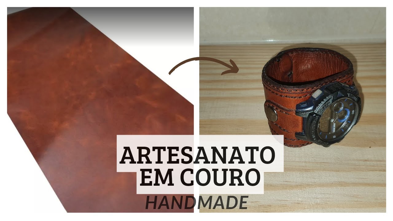 Como Fazer  uma pulseira de Couro para relogio/Feito a Mão