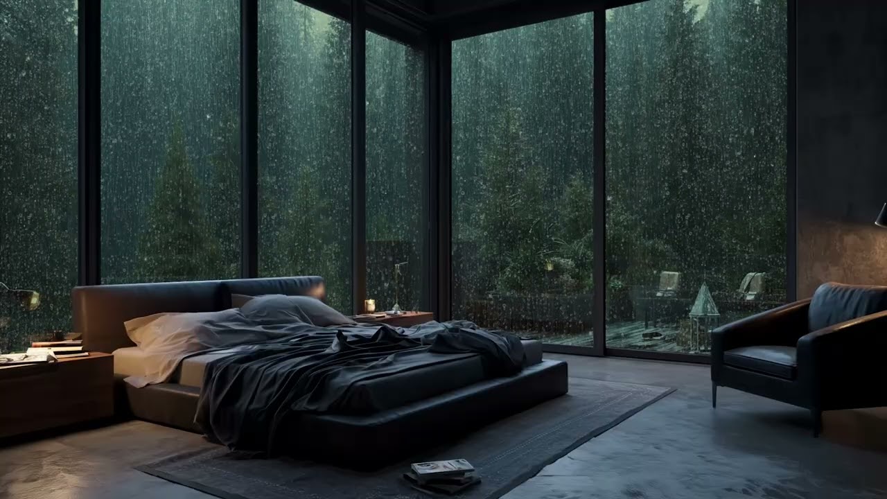 🌙 Calming Rain and Thunderstorm White Noise ⛈️ Relaxing Background