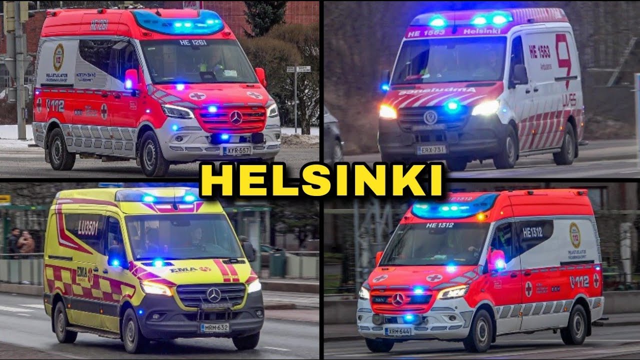Ambulances Responding in Helsinki! (Compilation)