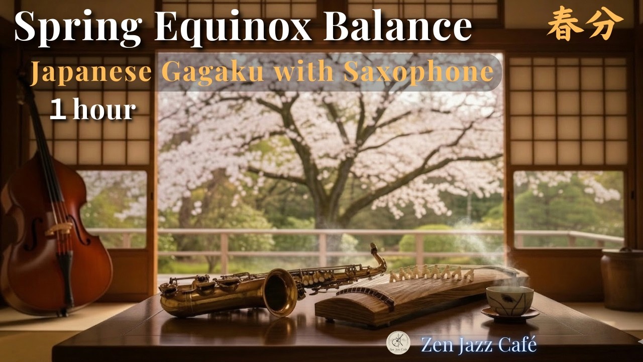 Zen Jazz: Spring Equinox Balance🌸Japanese Gagaku with Saxophone 1hour | Zen Jazz Cafe