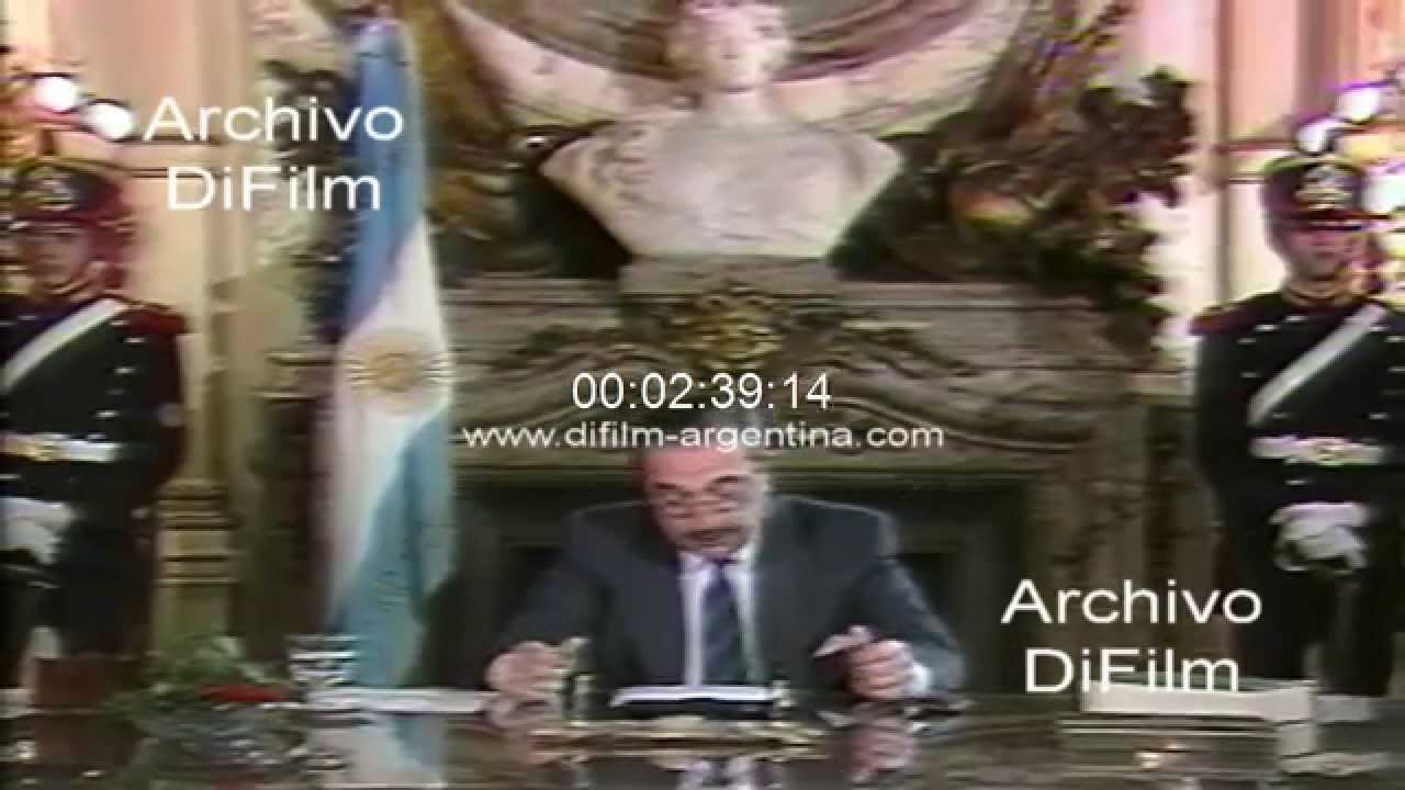 Raul Alfonsin habla en Cadena Nacional entrega del poder 1989